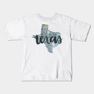 texas - calligraphy and abstract state outline Kids T-Shirt